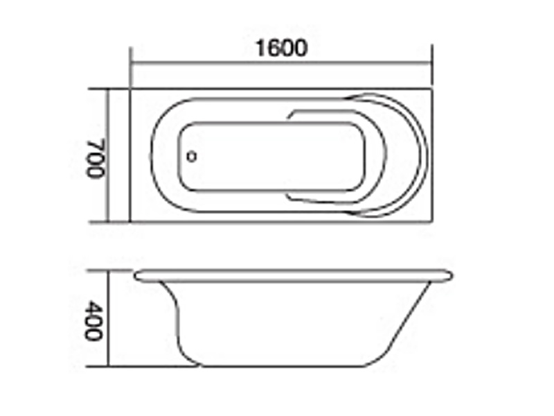 Abagno Common Bathtub with Handle H208BH