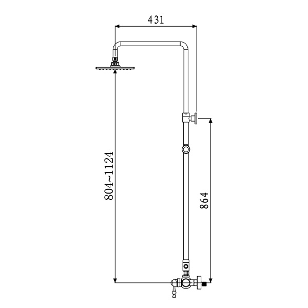 Abagno Exposed Shower Column with Shower Mixer LP-SM-976-661