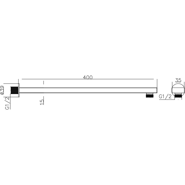 Abagno 400mm Shower Arm LS-40-400