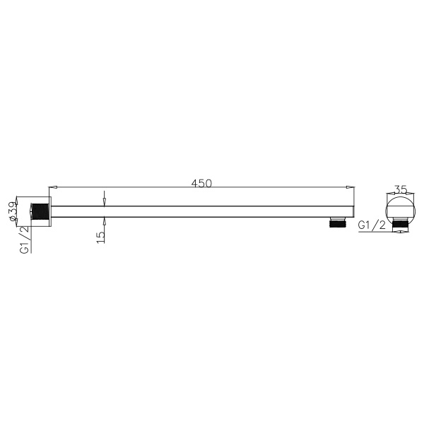 Abagno 450mm Shower Arm LS-40-450