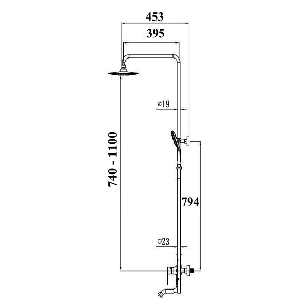 Abagno Exposed Shower Column With Bath Mixer SG-BM-969-668