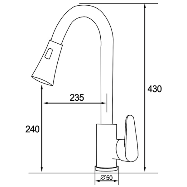 Abagno Kitchen Sink Mixer with Pull-out Spray Black Nickel SIM-182P-BS