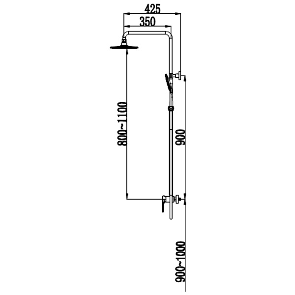 Abagno Exposed Shower Column With Bath Mixer SJ-BM-986-682