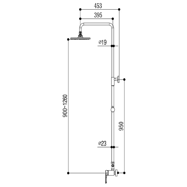 Abagno Exposed Shower Column With Shower Mixer SJ-SM-966-301