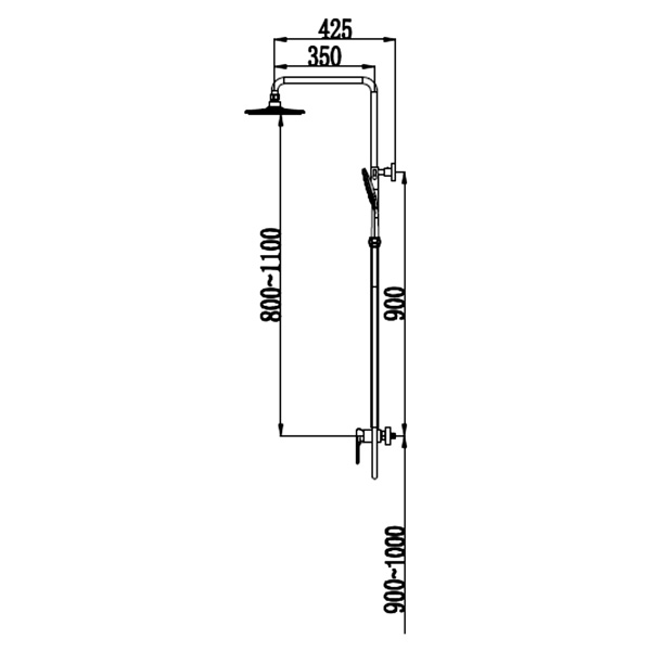 Abagno Exposed Shower Column With Shower Mixer SJ-SM-986-682