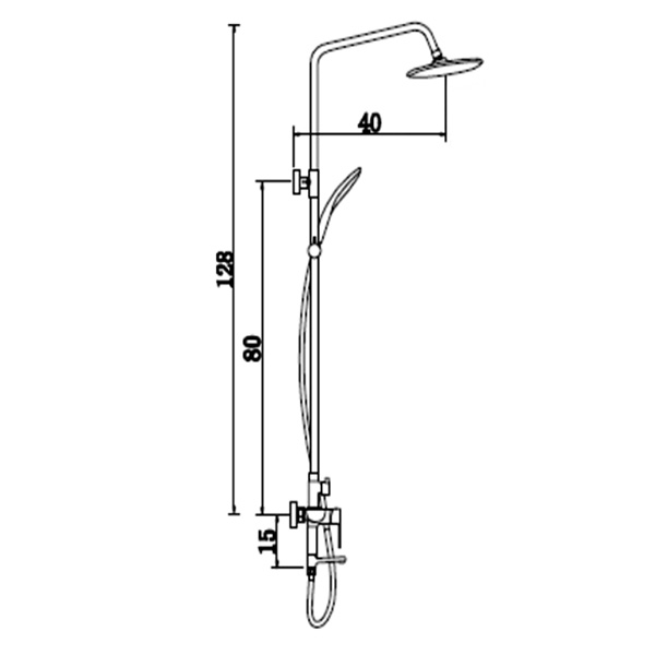 Abagno Exposed Shower Column With Bath Mixer SS-BM-848-543