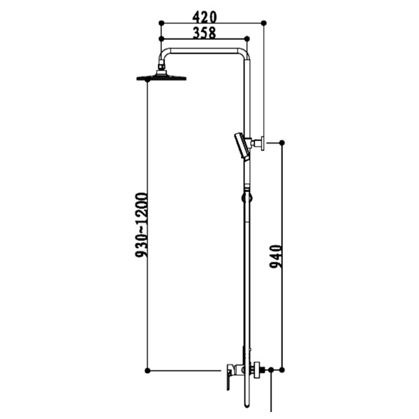 Abagno Exposed Shower Column With Shower Mixer SS-SM-969-852-BN