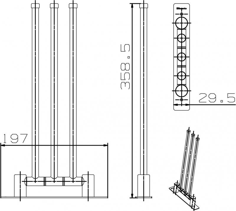  Abagno Movable Towel Rail TR-4003-BP (AK-51502A-3)