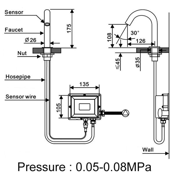 Abagno Sensor Basin Tap USR 303D