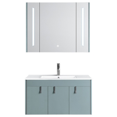 Abagno Mirror Cabinet MCL-0187A-TQ with Basin Cabinet MCB-0190S-TQ