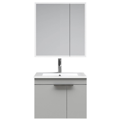 Abagno Mirror Cabinet MCL-0260A-GY with Basin Cabinet MCB-0260S-GY