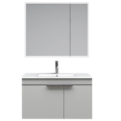 Abagno Mirror Cabinet MCL-0275A-GY with Basin Cabinet MCB-0280S-GY