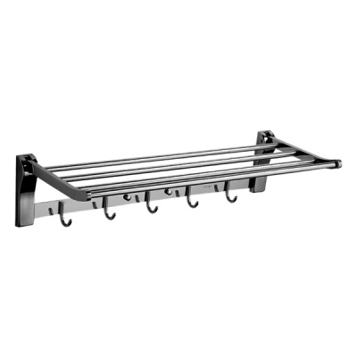 Abagno Foldable Towel Rack With Hooks TR-6202-BP